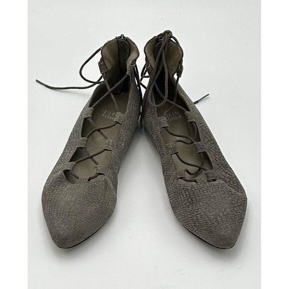 Eileen Fisher Lace-Up Heels 7.5 - Picture 4 of 7